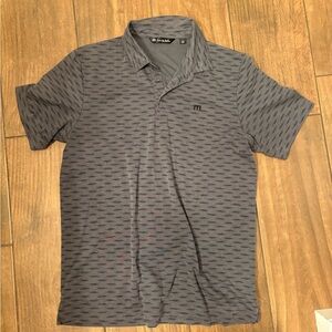 Travis Mathew Gray Patterned Golf Polo